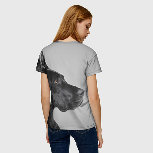 Женская футболка Черненый дог / 3D-принт – фото 4