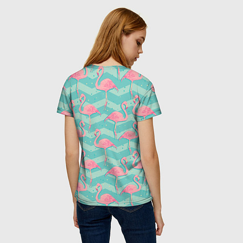 Женская футболка Flamingo Pattern / 3D-принт – фото 4