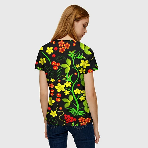 Женская футболка Natural flowers / 3D-принт – фото 4