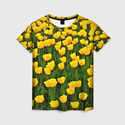 Футболка женская Жёлтые тюльпаны, цвет: 3D-принт