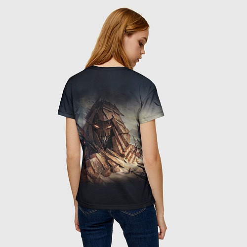 Женская футболка Disturbed: Skull Mountain / 3D-принт – фото 4