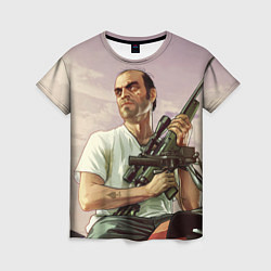 Женская футболка GTA 5: Trevor with a gun