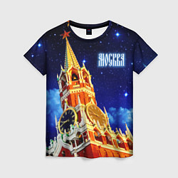 Женская футболка Москва - Спасская башня