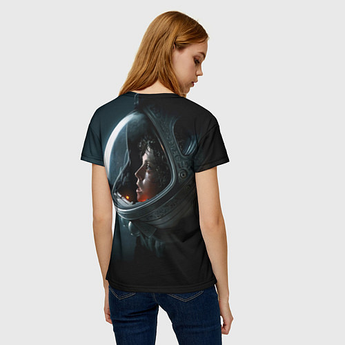 Женская футболка Девушка космонавт / 3D-принт – фото 4