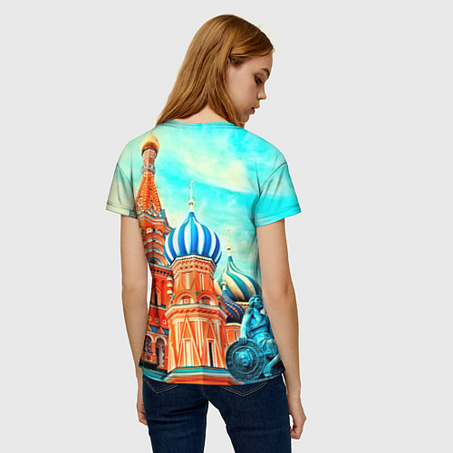 Женская футболка Blue Kremlin / 3D-принт – фото 4