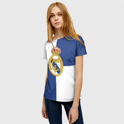 Футболка женская Real Madrid: Blue style, цвет: 3D-принт — фото 2