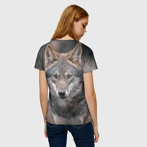 Женская футболка Волк - санитар леса / 3D-принт – фото 4