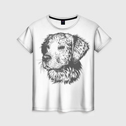 Женская футболка Собака: карандаш