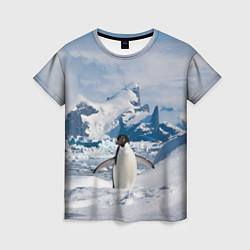 Женская футболка Пингвин в горах