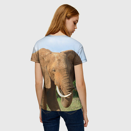Женская футболка Рыжий слон / 3D-принт – фото 4