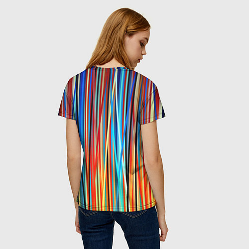 Женская футболка Colored stripes / 3D-принт – фото 4