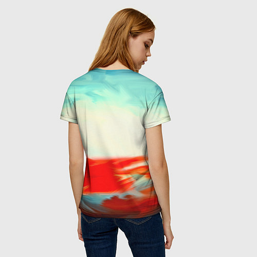 Женская футболка Художественные краски / 3D-принт – фото 4