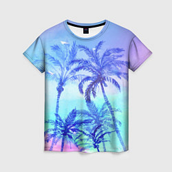 Женская футболка Неоновые пальмы
