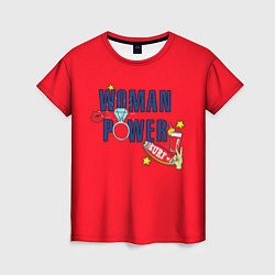 Женская футболка Woman power красный