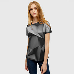Футболка женская Gray abstraction, цвет: 3D-принт — фото 2