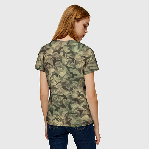 Женская футболка Камуфляж с утками / 3D-принт – фото 4