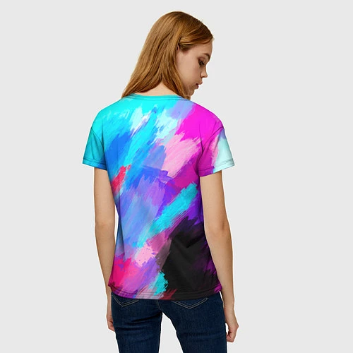 Женская футболка Chester Bennington: Colors / 3D-принт – фото 4