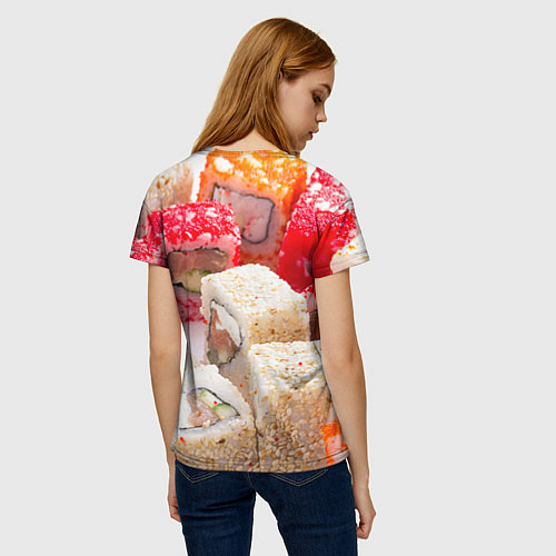 Женская футболка Роллы / 3D-принт – фото 4