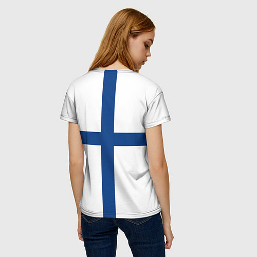Женская футболка Флаг Финляндии / 3D-принт – фото 4