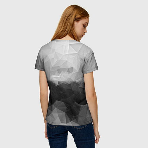 Женская футболка Polygon gray / 3D-принт – фото 4
