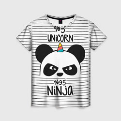 Женская футболка 5% Unicorn – 95% Ninja