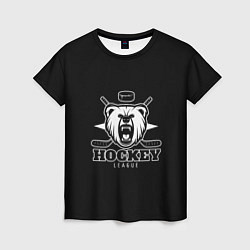 Женская футболка Bear hockey