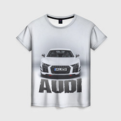 Футболка женская Audi серебро, цвет: 3D-принт