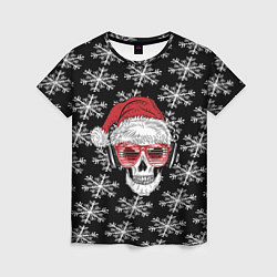 Женская футболка Santa Skull хипстер