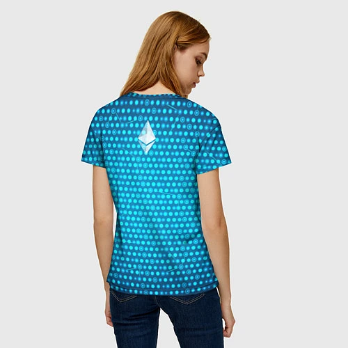 Женская футболка Blue Ethereum / 3D-принт – фото 4