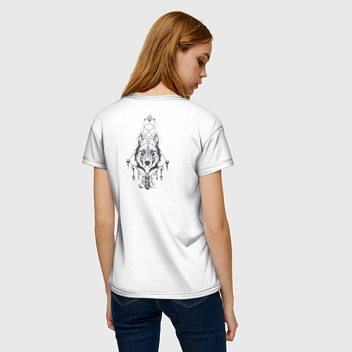 Женская футболка Этно волк / 3D-принт – фото 4