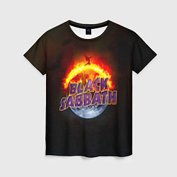 Женская футболка Black Sabbath земля в огне