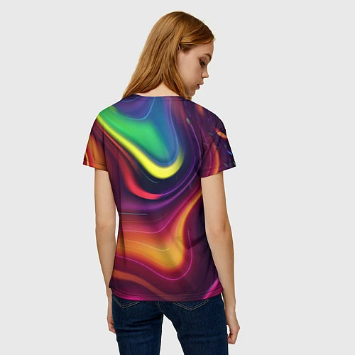 Женская футболка Краски Неон / 3D-принт – фото 4