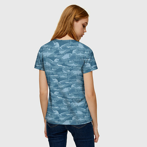 Женская футболка Мир акул / 3D-принт – фото 4