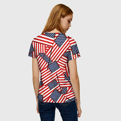 Женская футболка Америка / 3D-принт – фото 4