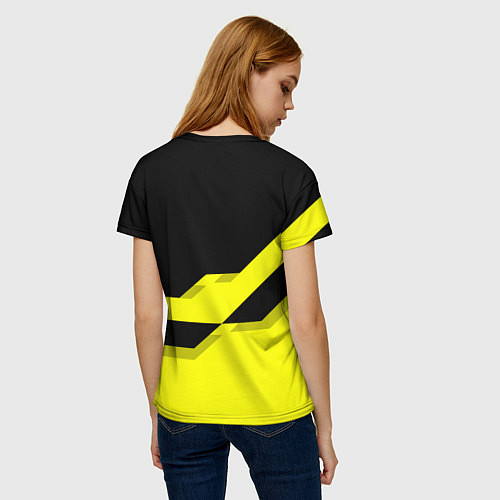 Женская футболка BVB FC: Yellow style / 3D-принт – фото 4