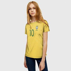 Футболка женская Сборная Бразилии: Неймар ЧМ-2018, цвет: 3D-принт — фото 2