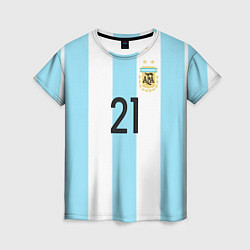 Футболка женская Сборная Аргентины: Диабола ЧМ-2018, цвет: 3D-принт