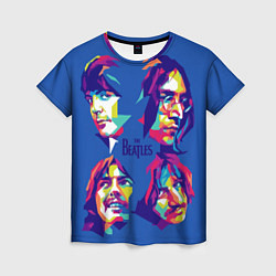 Футболка женская The Beatles: Faces, цвет: 3D-принт