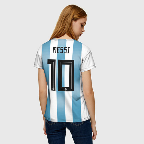 Женская футболка Сборная Аргентины: Месси ЧМ-2018 / 3D-принт – фото 4