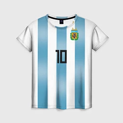 Женская футболка Сборная Аргентины: Месси ЧМ-2018