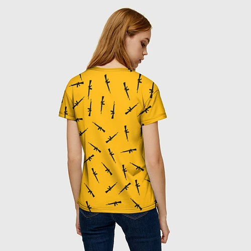 Женская футболка PUBG: Yellow Weapon / 3D-принт – фото 4