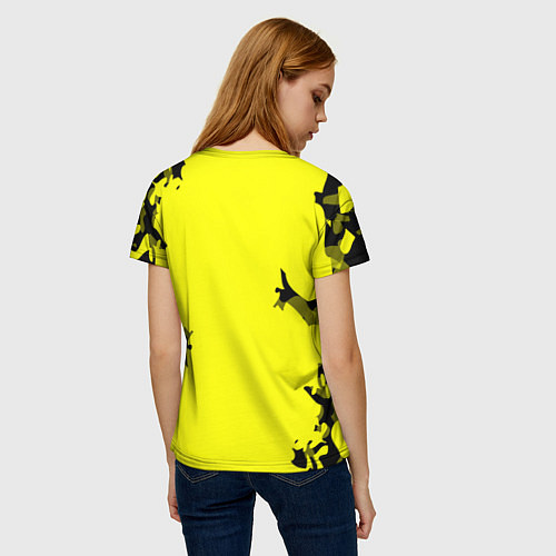 Женская футболка FC Borussia Dortmund: Yellow Original / 3D-принт – фото 4