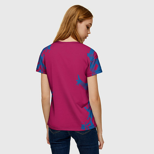 Женская футболка FC Barcelona: Purple Original / 3D-принт – фото 4