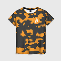 Женская футболка Bitcoin: Orange Camo