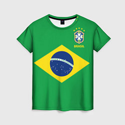 Футболка женская Сборная Бразилии: зеленая, цвет: 3D-принт