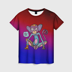 Женская футболка Неоновый год обезьяны