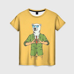 Женская футболка Влюбленный мистер медведь