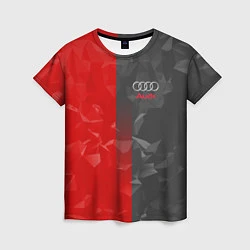 Женская футболка Audi: Red & Grey poly