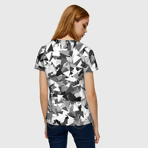 Женская футболка Городской серый камуфляж / 3D-принт – фото 4