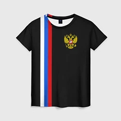 Женская футболка Россия: Линия триколор